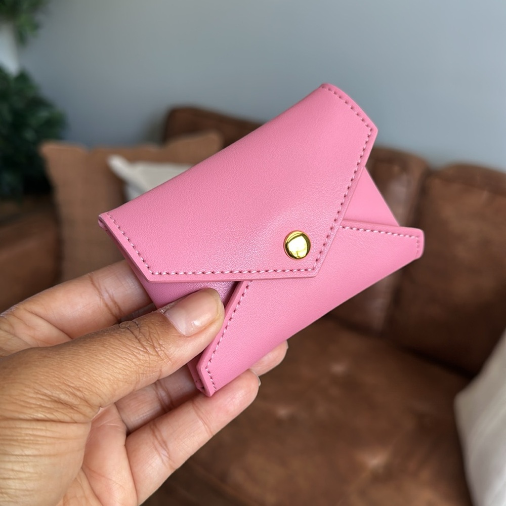 LEATHER MINI ENVELOPE BAG CHARM CARD HOLDER
